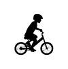 Kid pedaling on pedal bike icon