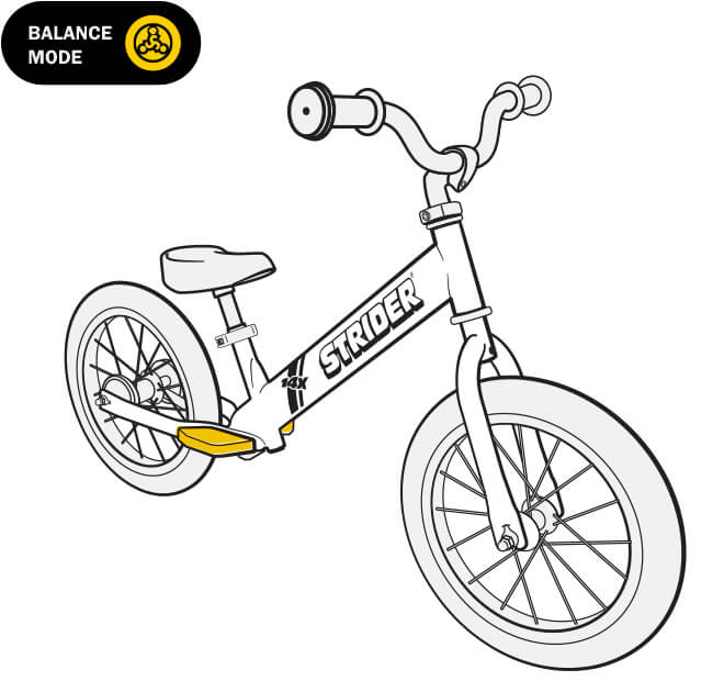 illustration Strider 14x balance bike footrests