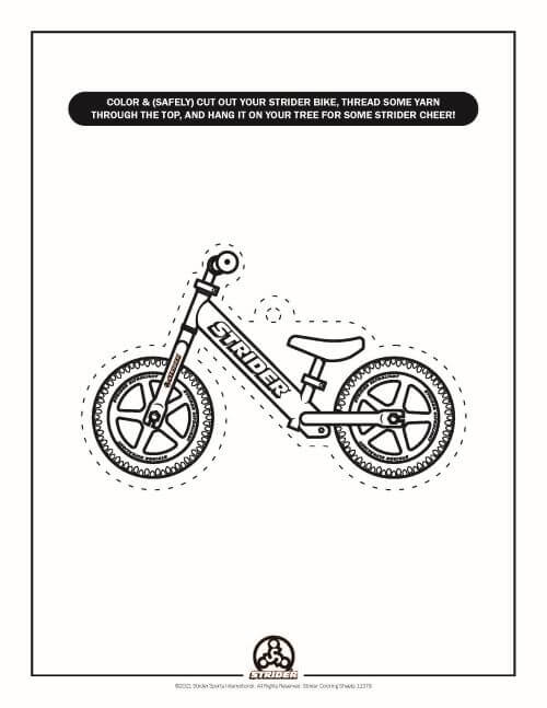 bike ornament coloring sheet preview
