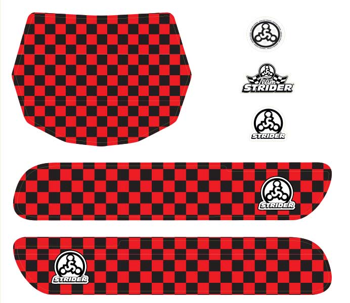 black and red checkerboard pattern frame decal