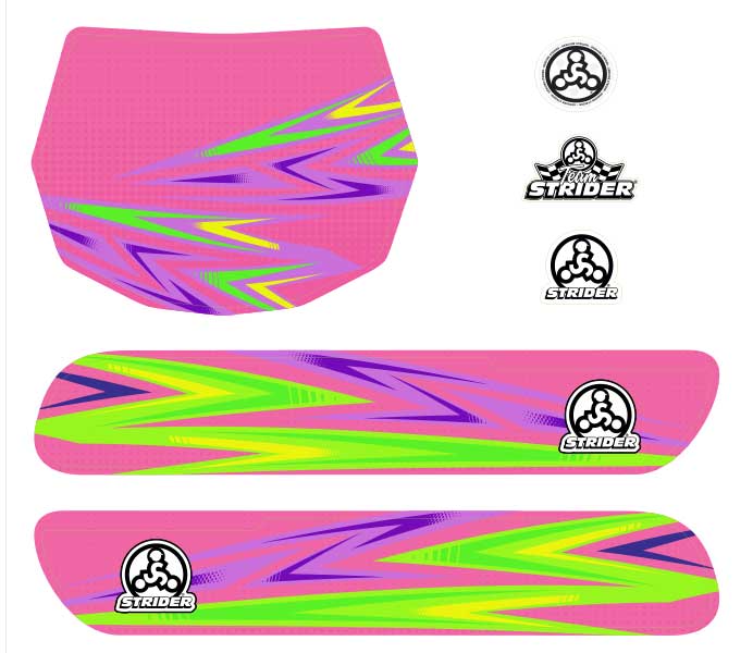 pink zap pattern frame decal