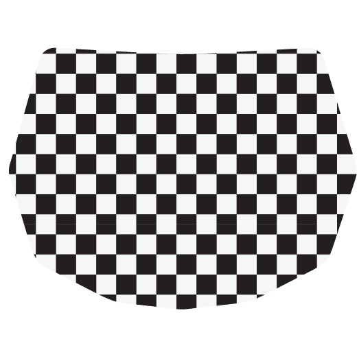 black and white checkerboard pattern race plate