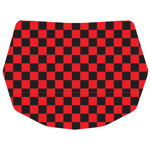 red and black checkerboard pattern race plate